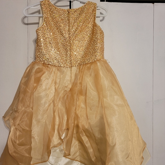 Size 12 Girls Gold Dress - Picture 2 of 2